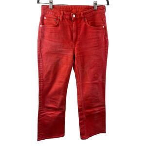 ARKET Womens Orange Cotton Stretch High Rise Straight Leg Denim jeans Size EU29